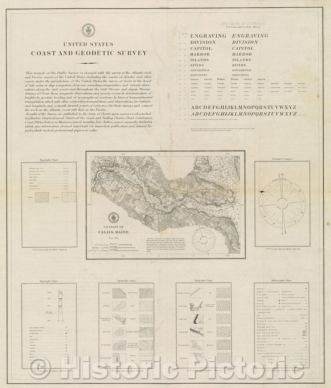 Historic Map : U.S Coast and Geodetic Survey, 1901 , Vintage Wall Art