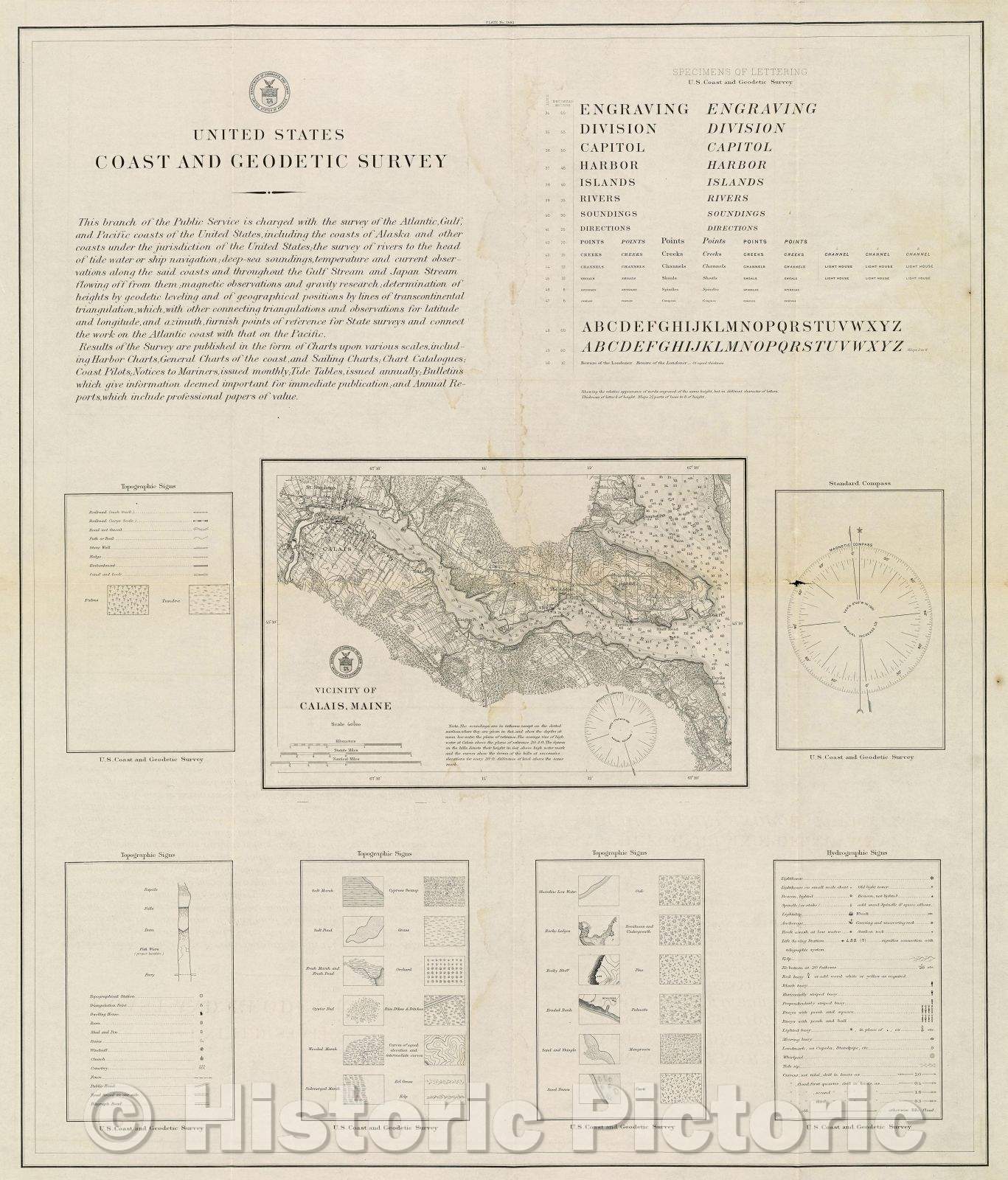 Historic Map : U.S Coast and Geodetic Survey, 1901 , Vintage Wall Art