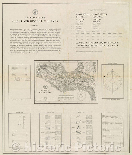 Historic Map : U.S Coast and Geodetic Survey, 1901 , Vintage Wall Art