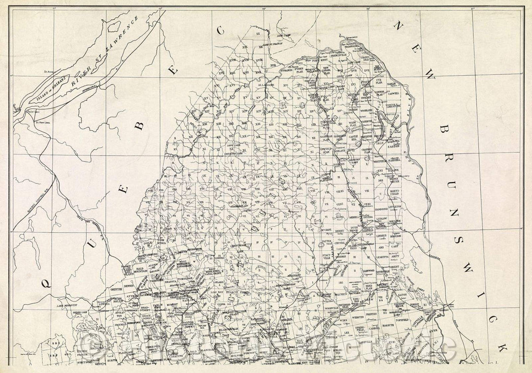 Historic Map : Map of Maine, 1908 , Vintage Wall Art