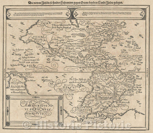 Historic Map : Americae Sive Novi Orbis Nova Descriptio, 1614 , Vintage Wall Art