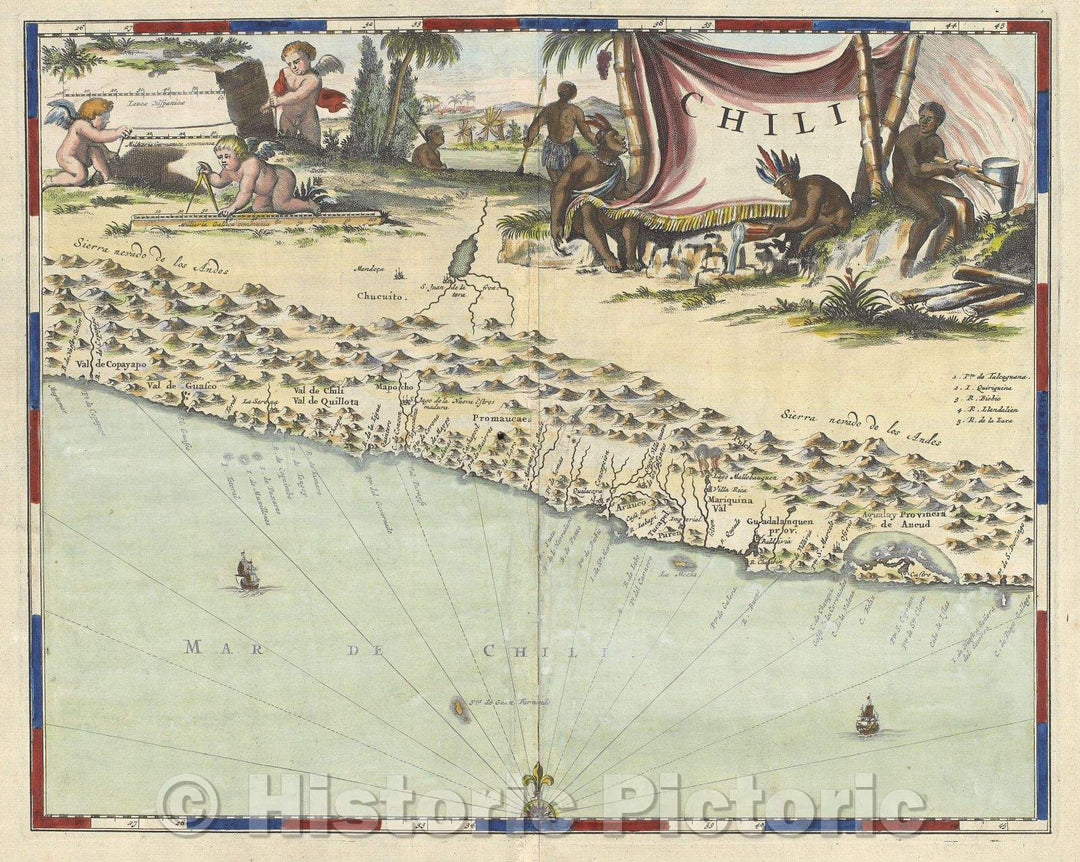 Historic Map : Chili, 1671 , Vintage Wall Art