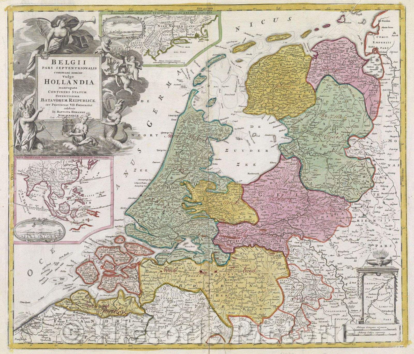 Historic Map : Belgii Pars Septentrionalis communi nomine vulgo Hollandia nuncupata Continens Statum potentissimae Batavorum Reipublicae sev provincias VII Foederata, 1700 , Vintage Wall Art