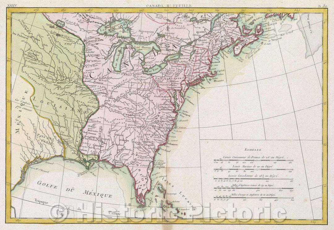 Historic Map : Canada Ile. Feuille, 1762 , Vintage Wall Art