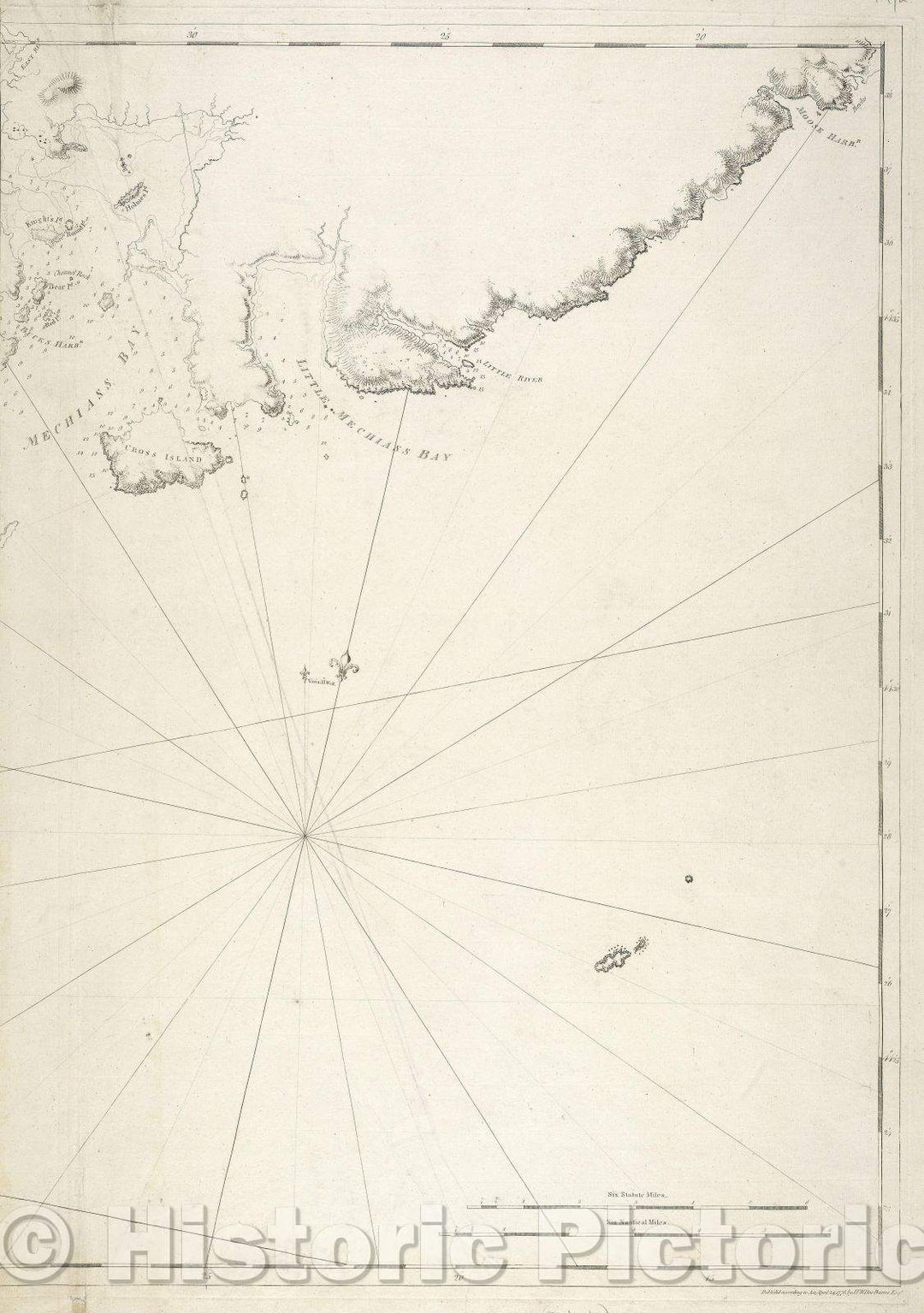 Historic Map : Gouldsborough to Moose Harbor, Maine, 1776 , Vintage Wall Art
