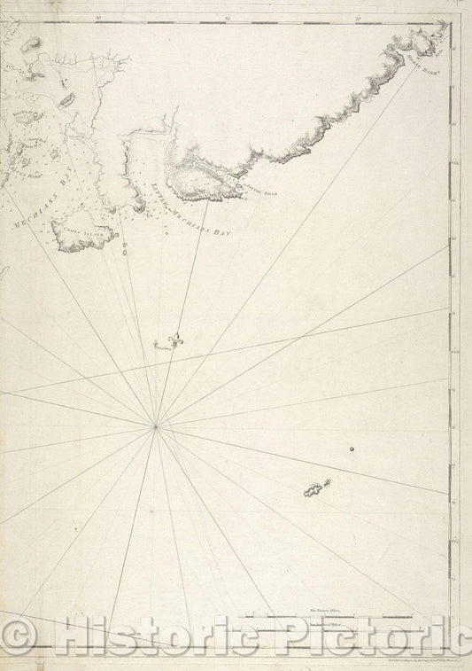 Historic Map : Gouldsborough to Moose Harbor, Maine, 1776 , Vintage Wall Art