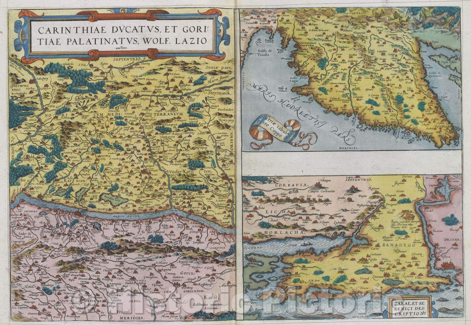 Historic Map : Carinthiae Ducatus, et Goritiae Palatinatus, Wolf Lazio auctore., 1575 , Vintage Wall Art