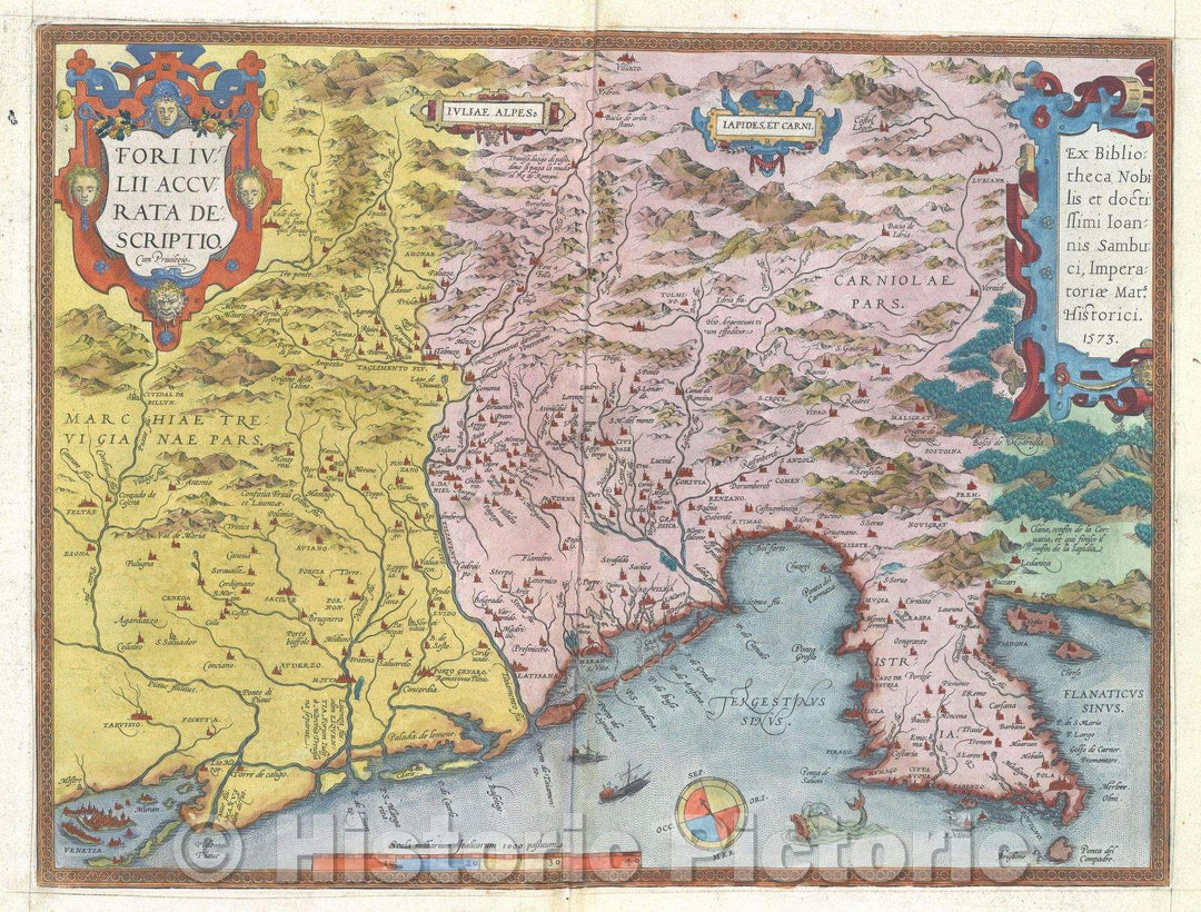 Historic Map : Fori Iulii Accurata Descriptio. :: Friuli., 1573 , Vintage Wall Art