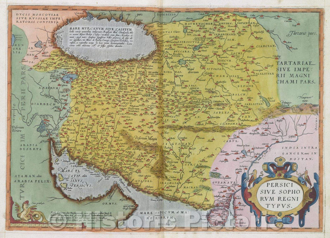 Historic Map : Persici Sive Sophorum Regni Typus., 1575 , Vintage Wall Art