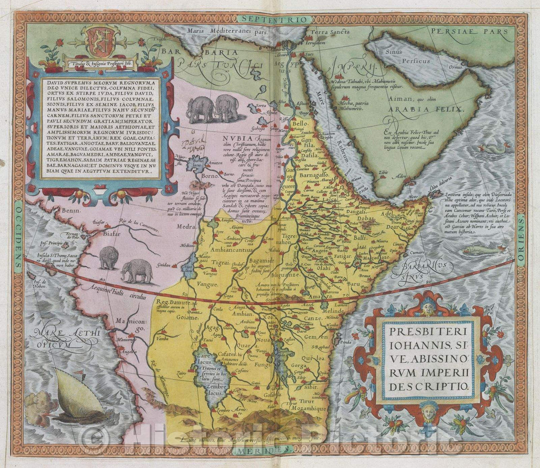 Historic Map : Presbiteri Iohannis, sive Abissinorum Imperii Descriptio., 1575 , Vintage Wall Art