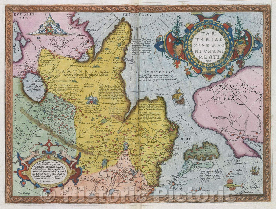 Historic Map : Tartariae Sive Magni Chami Regni Typus., 1575 , Vintage Wall Art
