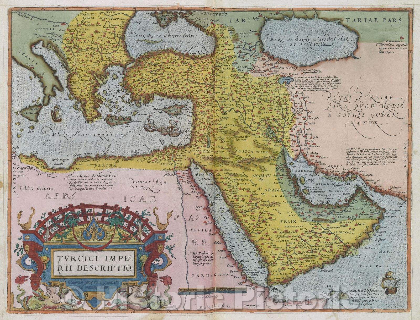 Historic Map : Turcici Imperii Descriptio., 1575 , Vintage Wall Art
