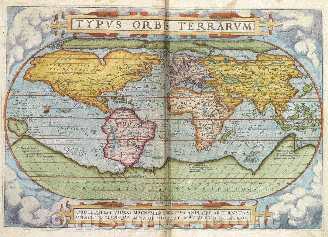Historic Map : Typus Orbis Terrarum., 1575 , Vintage Wall Art