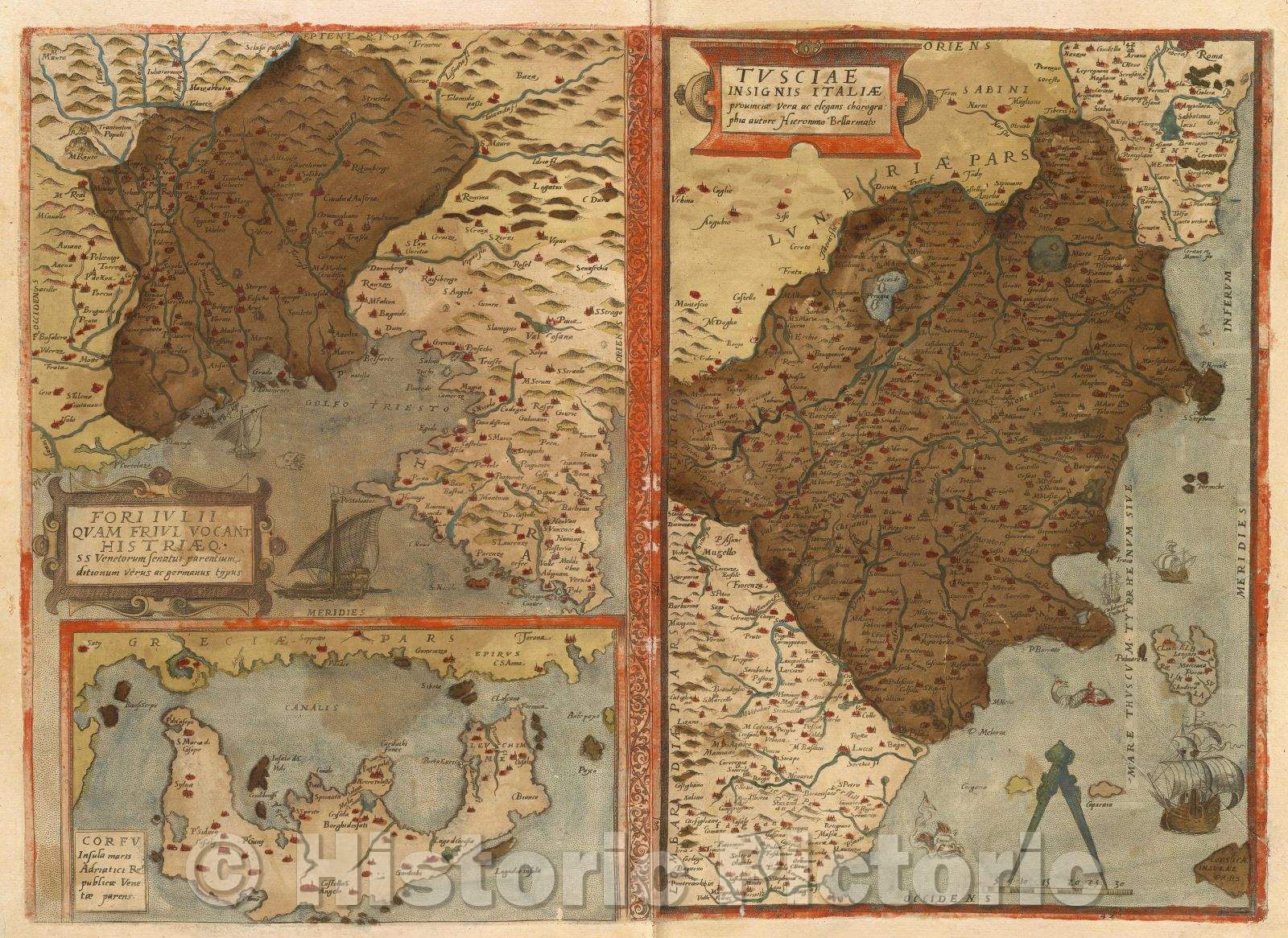 Historic Map : Fori IV L II quam friul vocant histriae que SS Venetorum senatui parentium ditionum verus ac germanus typus, 1578 , Vintage Wall Art
