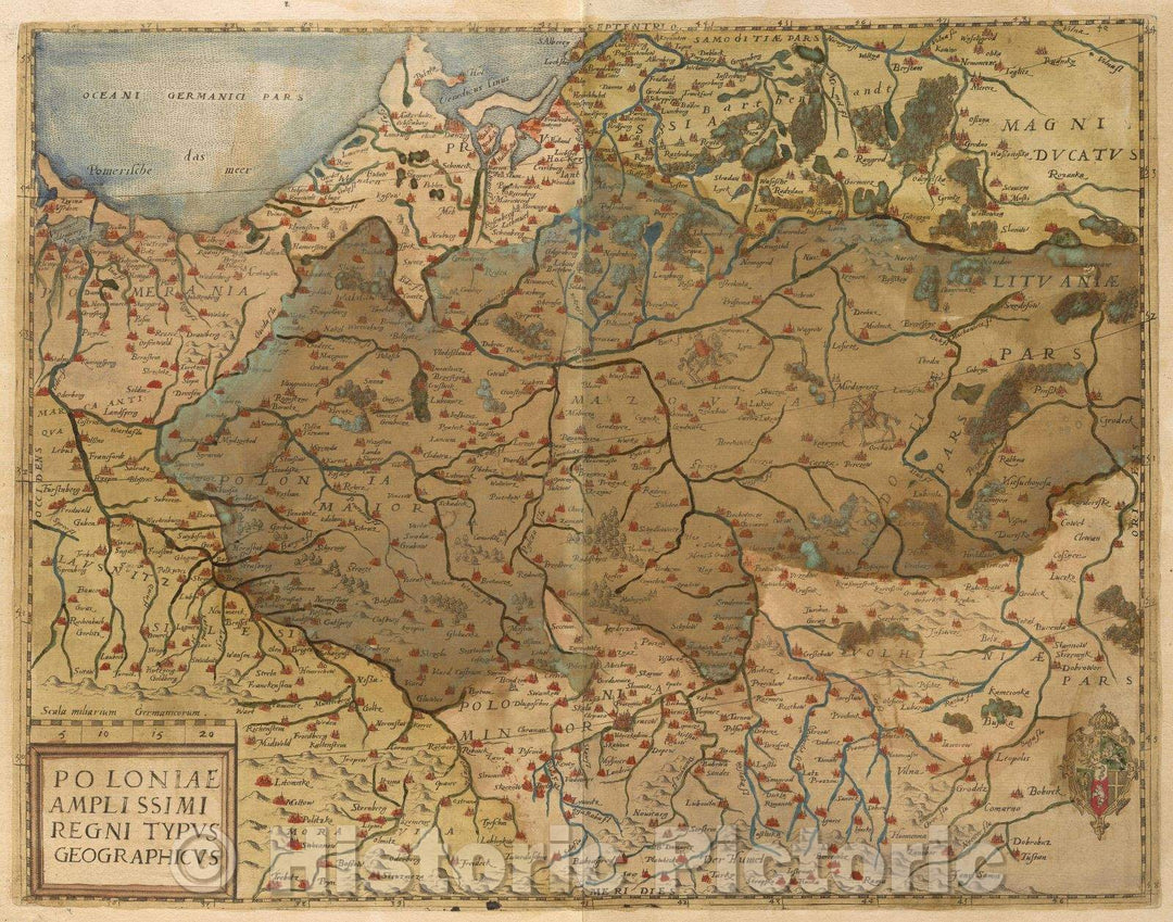 Historic Map : Poloniae amplissimi regini typus geographicus, 1578 , Vintage Wall Art