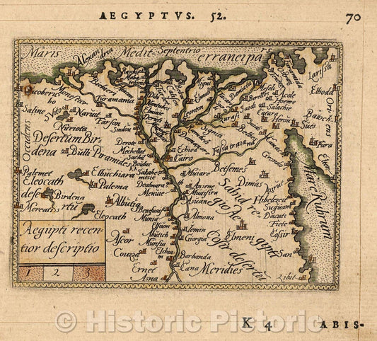 Historic Map : Aegiipti recentior descriptio, 1579 , Vintage Wall Art