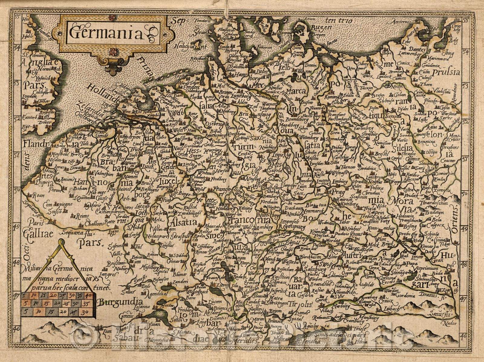 Historic Map : Germania, 1579 , Vintage Wall Art