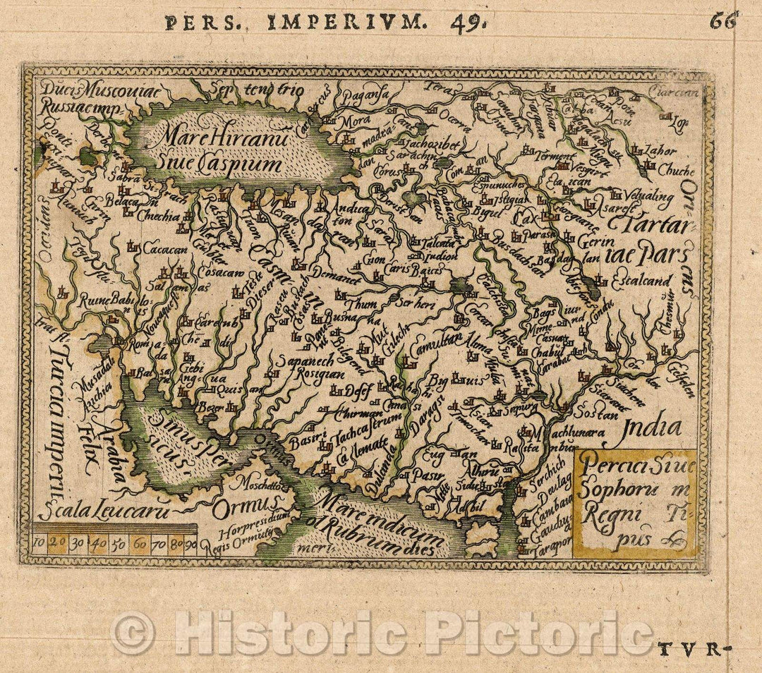 Historic Map : Percici sive sophoru m regni Tipus, 1579 , Vintage Wall Art
