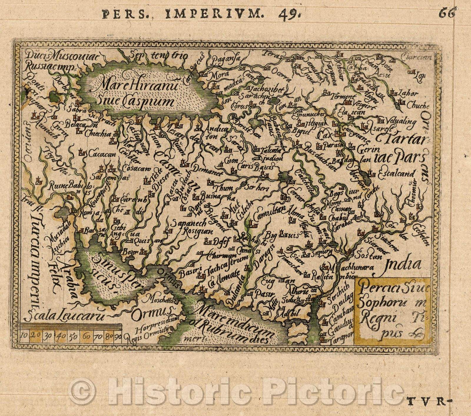 Historic Map : Percici sive sophoru m regni Tipus, 1579 , Vintage Wall Art