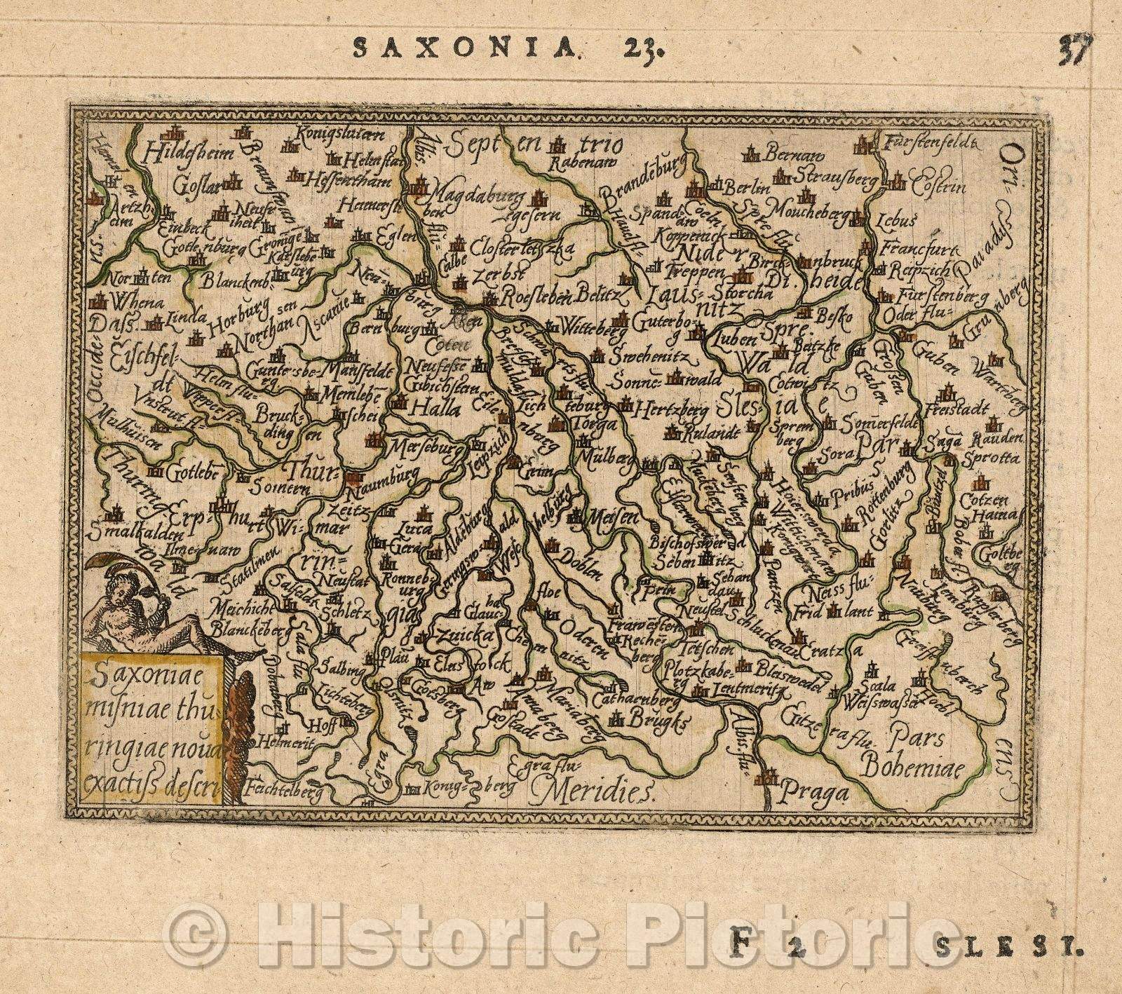 Historic Map : Saxoniae misniae thuringiae nova exactiss descri:, 1579 , Vintage Wall Art