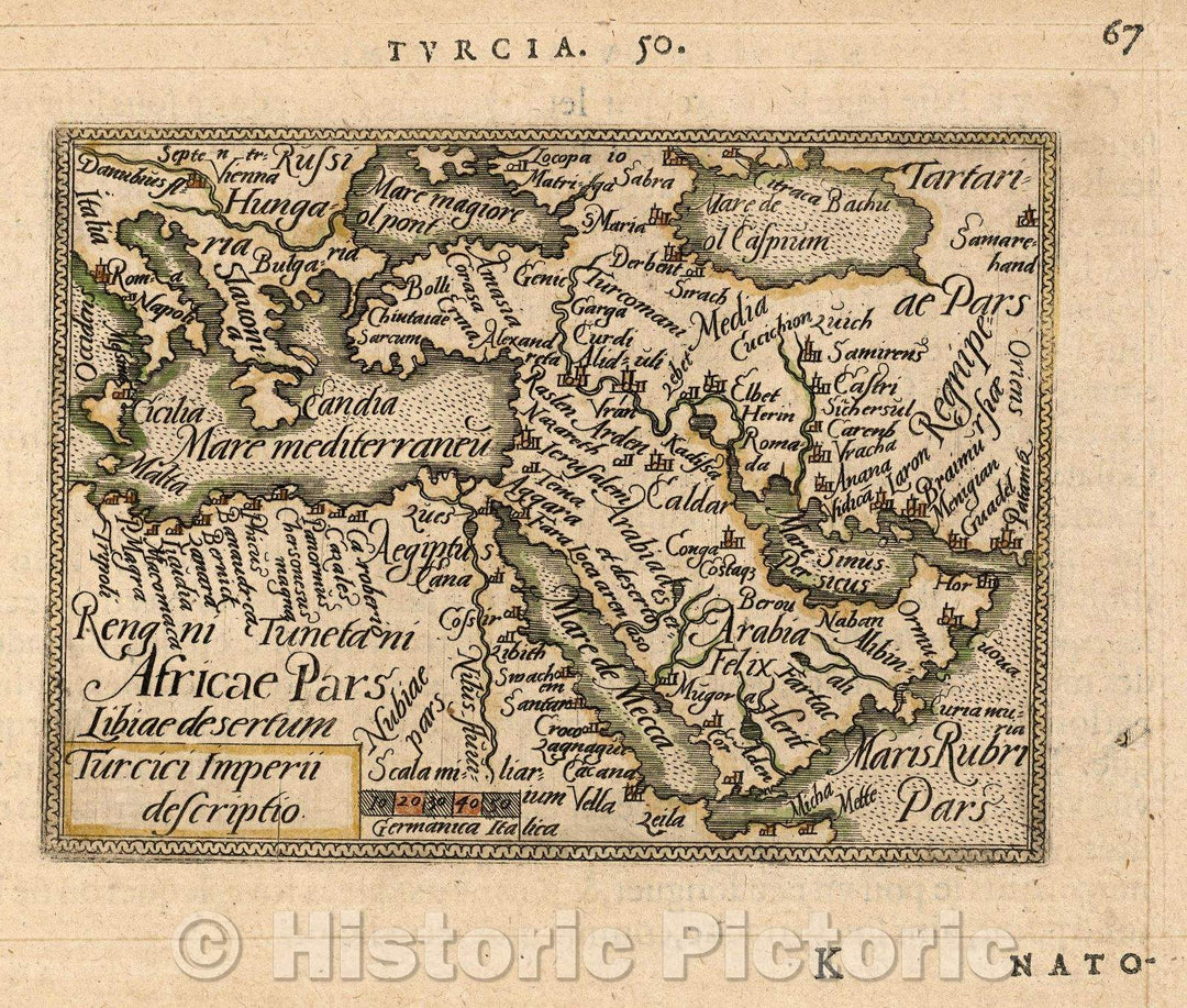 Historic Map : Turcici Imperii descriptio, 1579 , Vintage Wall Art