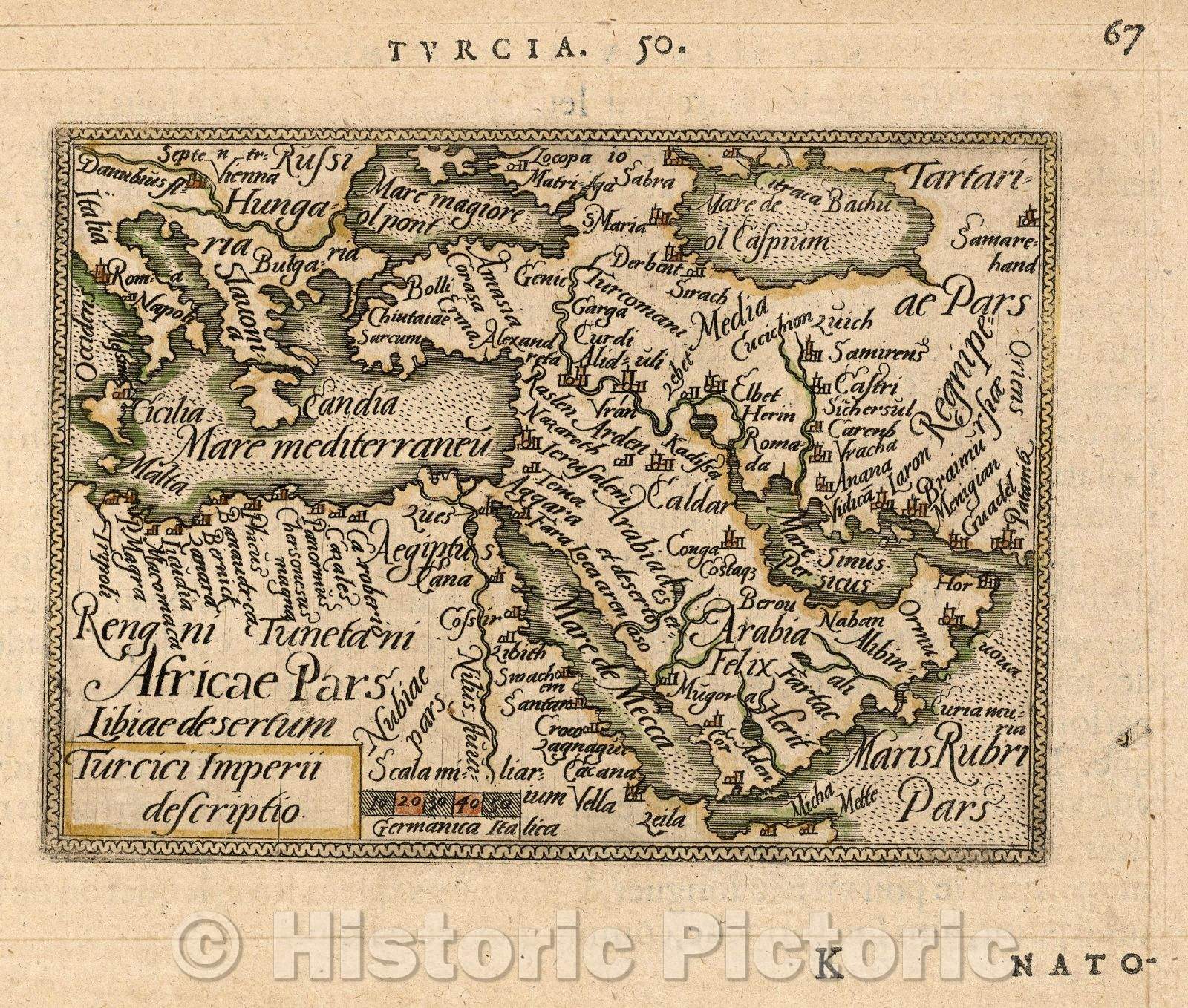 Historic Map : Turcici Imperii descriptio, 1579 , Vintage Wall Art
