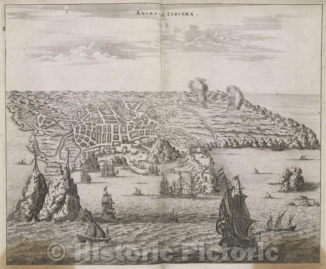 Historic Map : Angra op Tercera., 1671 , Vintage Wall Art