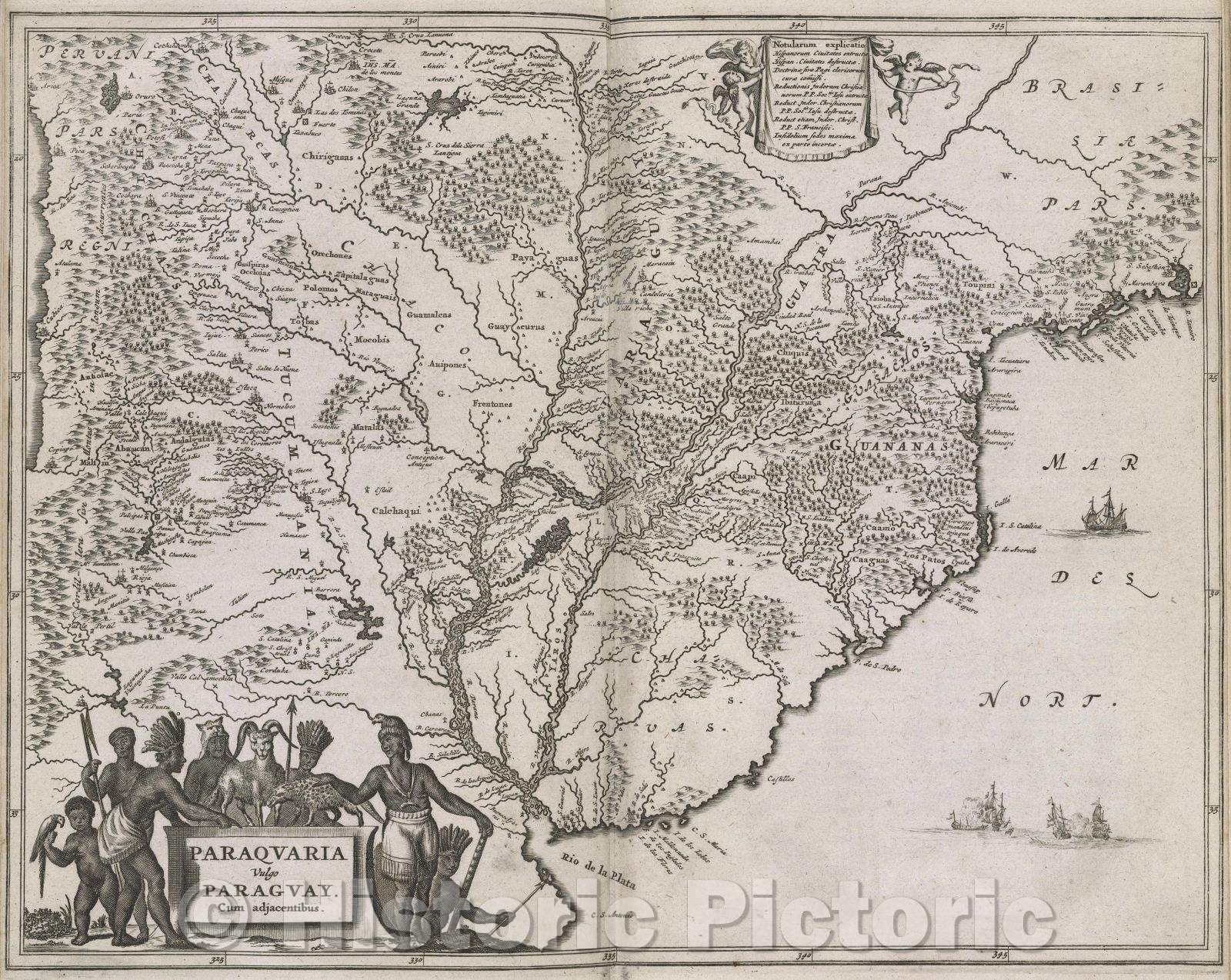 Historic Map : Paraquaria vulgo Paraguay. cum adjacentibus., 1671 , Vintage Wall Art