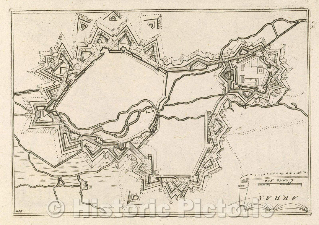 Historic Map : Theater of war, divided into 48 parts, Arras, 1706 , Vintage Wall Art
