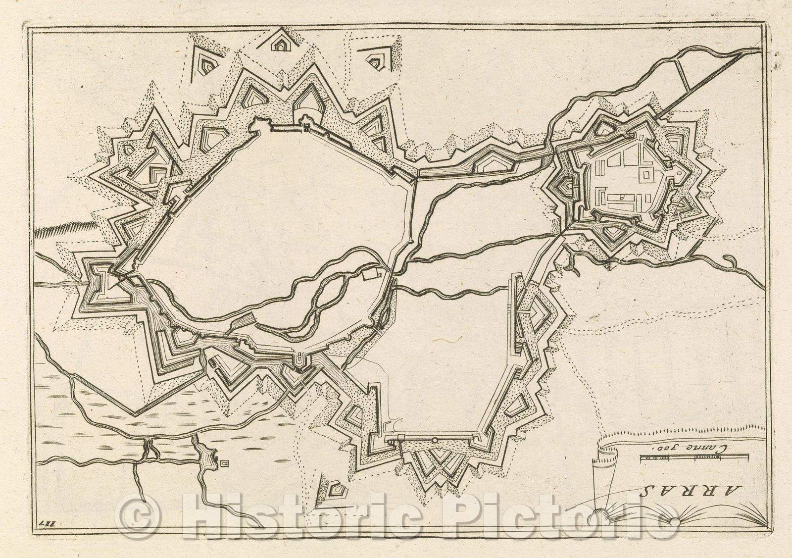Historic Map : Theater of war, divided into 48 parts, Arras, 1706 , Vintage Wall Art