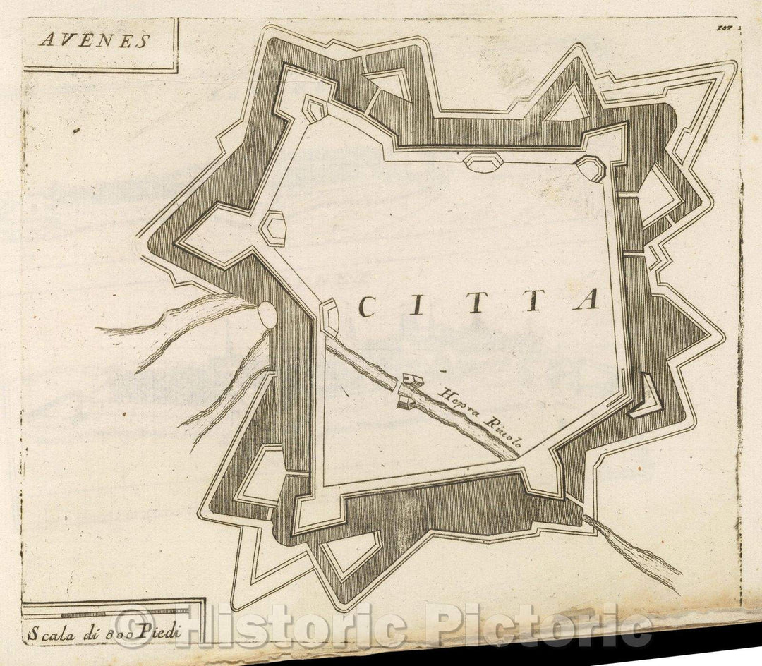 Historic Map : Theater of war, divided into 48 parts, Avenes, 1706 , Vintage Wall Art