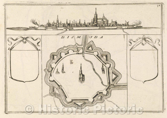 Historic Map : Theater of war, divided into 48 parts, Dismuda, 1706 , Vintage Wall Art