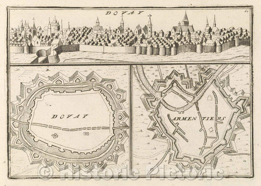 Historic Map : Theater of war, divided into 48 parts, Dovay, 1706 , Vintage Wall Art