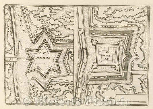 Historic Map : Theater of war, divided into 48 parts, F. Rebus, 1706 , Vintage Wall Art