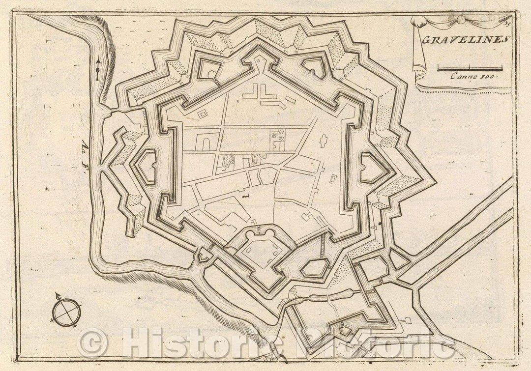Historic Map : Theater of war, divided into 48 parts, Gravelines, 1706 , Vintage Wall Art , v2