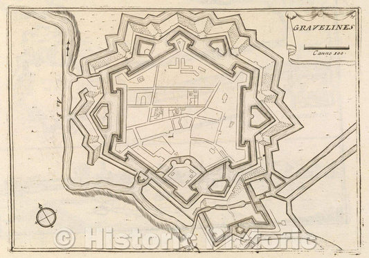 Historic Map : Theater of war, divided into 48 parts, Gravelines, 1706 , Vintage Wall Art , v2