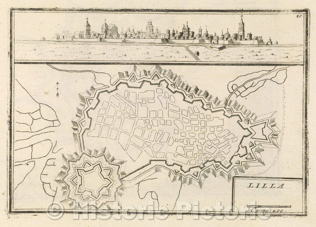 Historic Map : Theater of war, divided into 48 parts, Lilla, 1706 , Vintage Wall Art