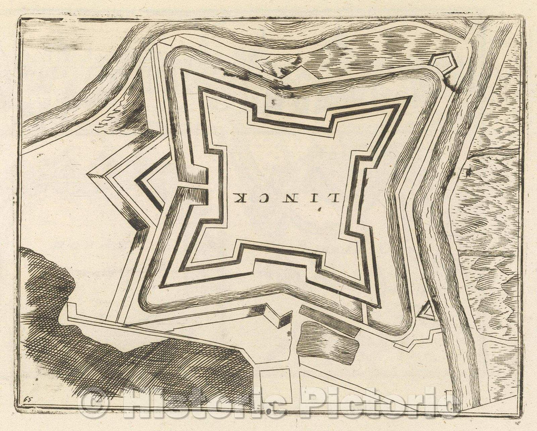 Historic Map : Theater of war, divided into 48 parts, Linck, 1706 , Vintage Wall Art