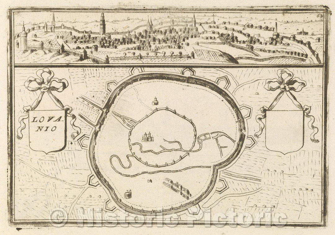 Historic Map : Theater of war, divided into 48 parts, Lovanio, 1706 , Vintage Wall Art