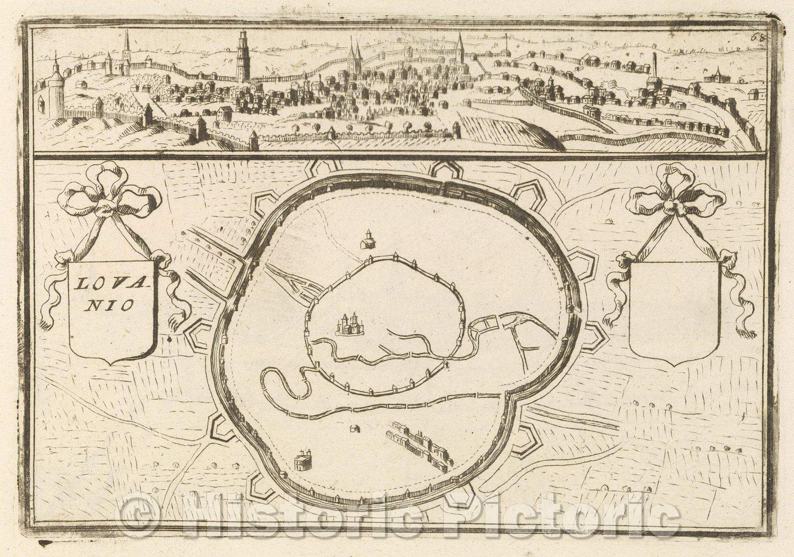 Historic Map : Theater of war, divided into 48 parts, Lovanio, 1706 , Vintage Wall Art