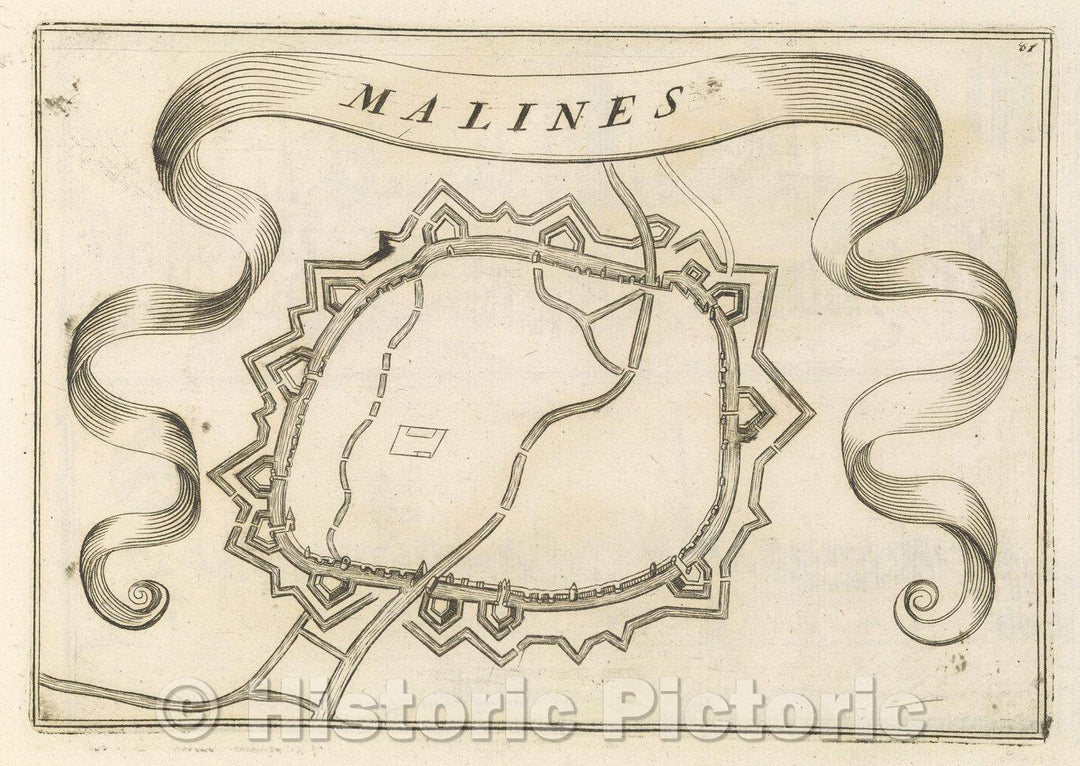 Historic Map : Theater of war, divided into 48 parts, Malines, 1706 , Vintage Wall Art