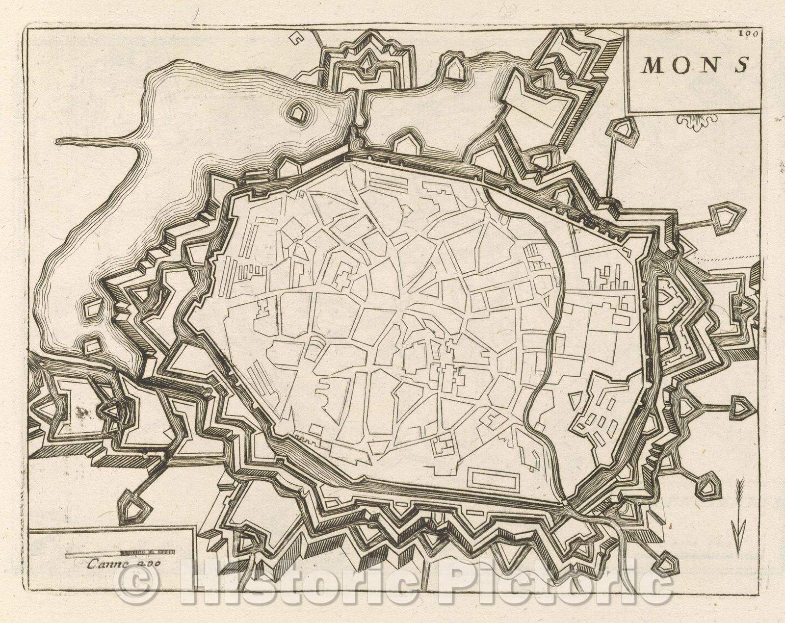 Historic Map : Theater of war, divided into 48 parts, Mons, 1706 , Vintage Wall Art
