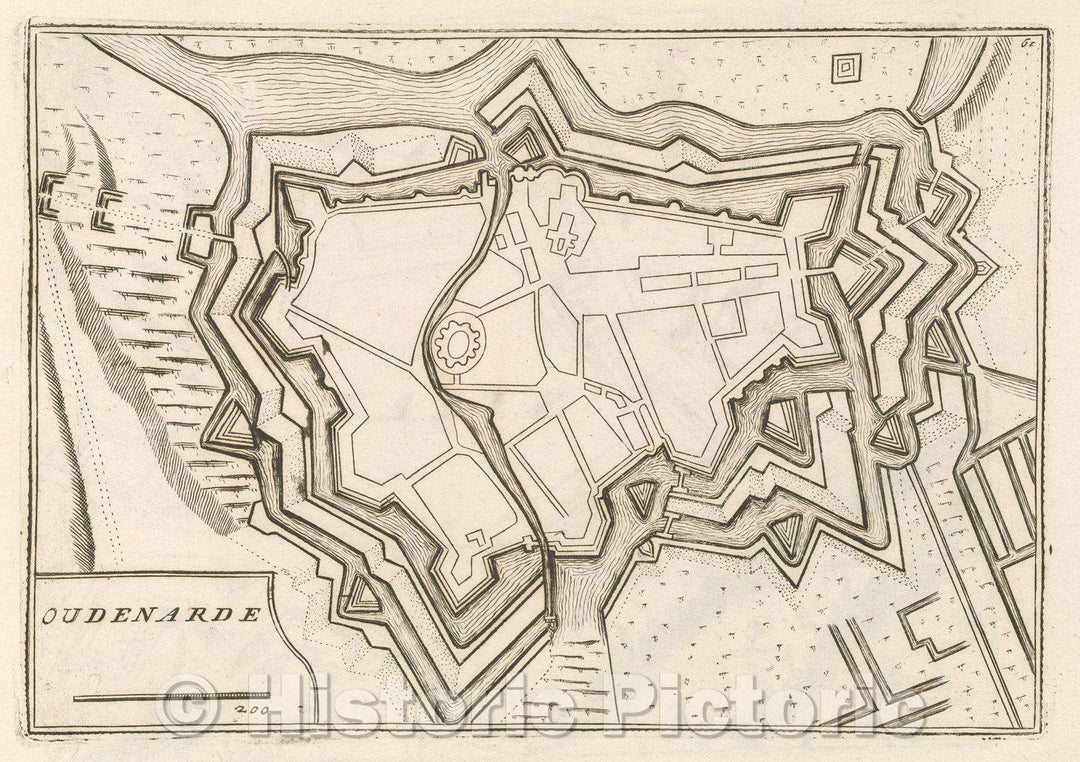 Historic Map : Theater of war, divided into 48 parts, Oudenarde, 1706 , Vintage Wall Art