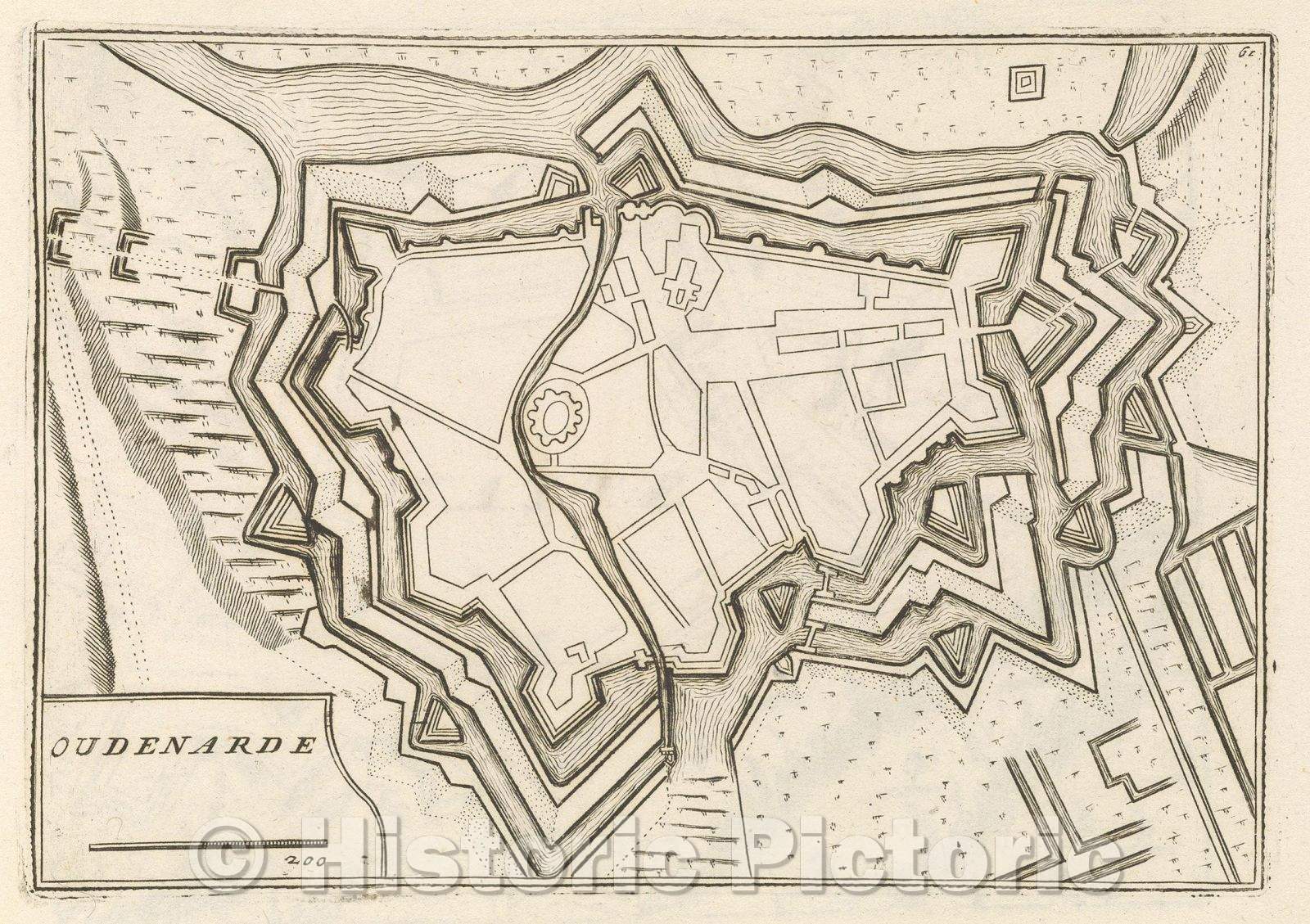 Historic Map : Theater of war, divided into 48 parts, Oudenarde, 1706 , Vintage Wall Art