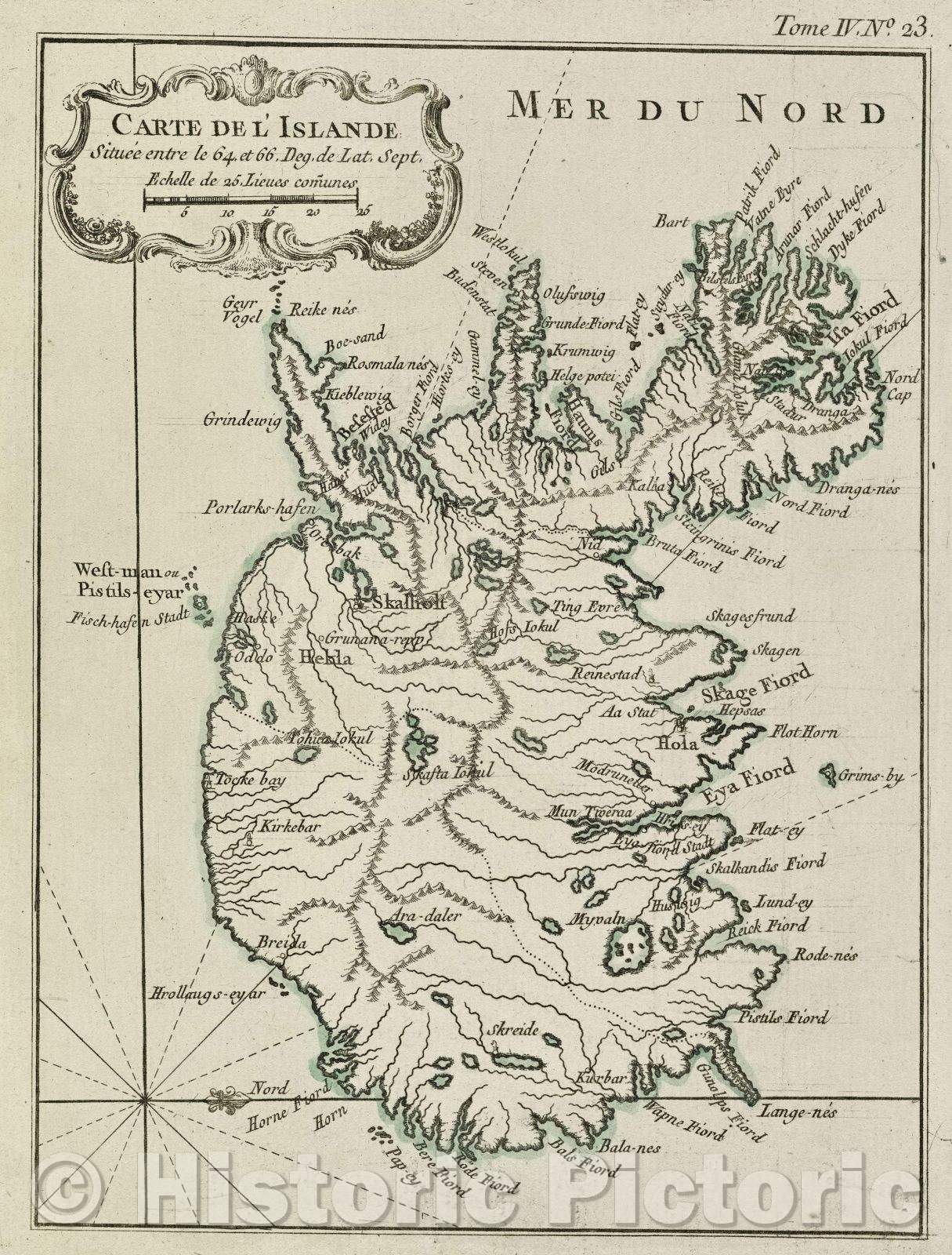 Historic Map : Tome IV. No. 23., Tome IV. No. 23., 1764 , Vintage Wall Art