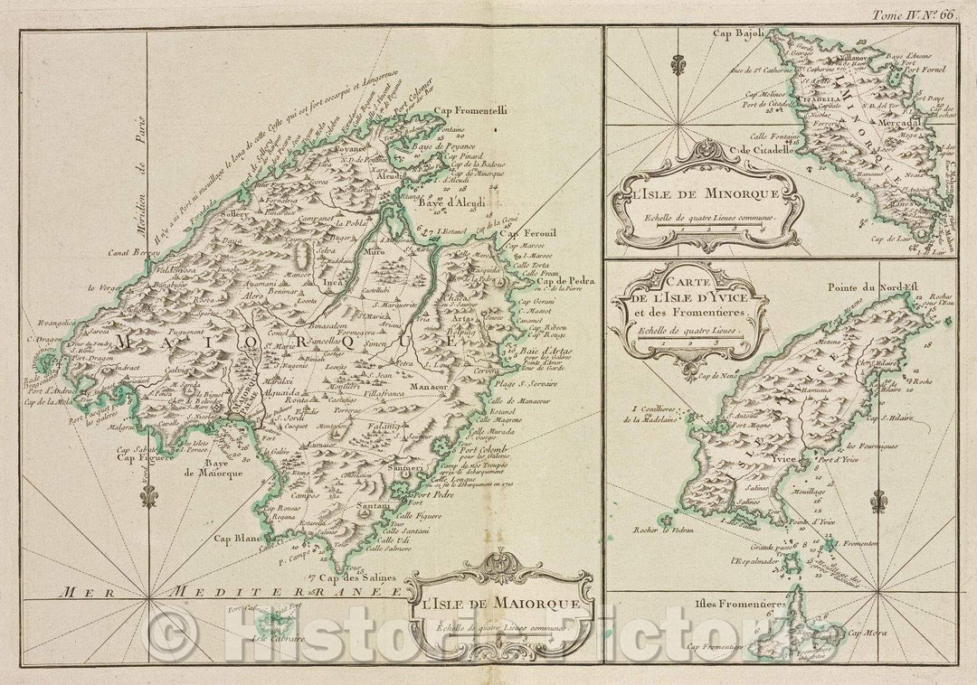 Historic Map : L'Isle de Maiorque, 1764 , Vintage Wall Art
