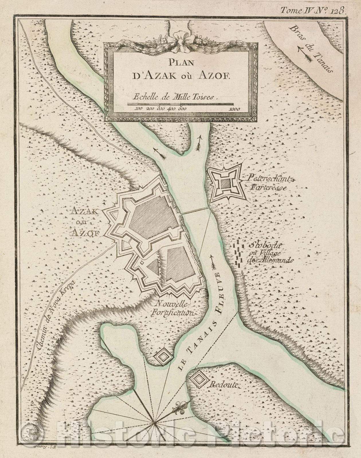 Historic Map : Tome IV. No. 128., Tome IV. No. 128., 1764 , Vintage Wall Art
