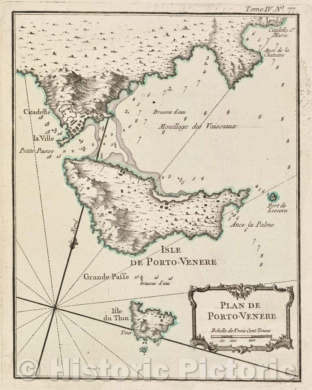 Historic Map : Plan de Porto-Venere, Tome IV. No. 77., 1764 , Vintage Wall Art