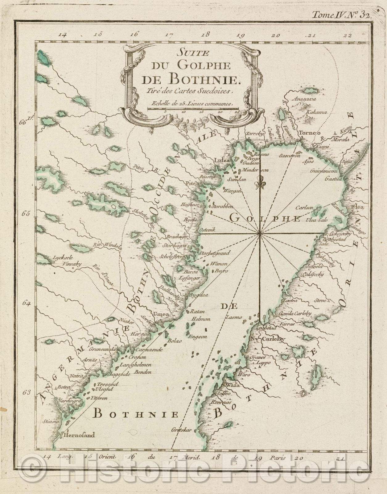Historic Map : Tome IV.  No. 32., Tome IV.  No. 32., 1764 , Vintage Wall Art