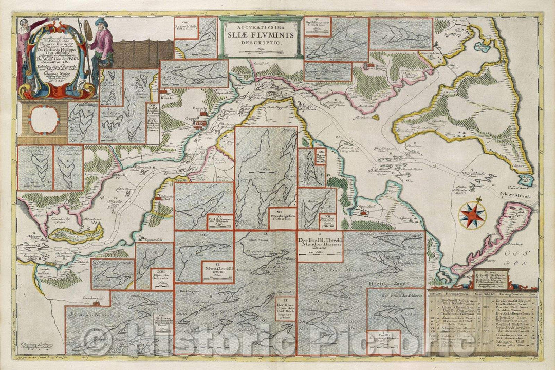 Historic Map : Accuratissima sliae fluminis descriptio., 1649 , Vintage Wall Art